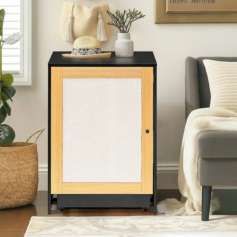 Meuble cache-litière, Meuble toilette pour chat, Table d'appoint pour chat, Meuble litière avec porte en sisal